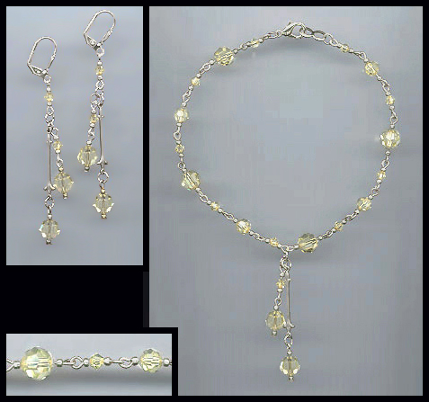 Jonquil Yellow Crystal Anklet Set