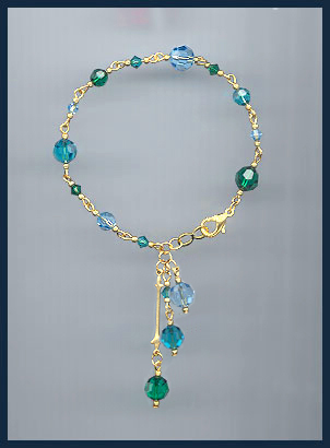Crystal Blue Zircon Drop Bracelet