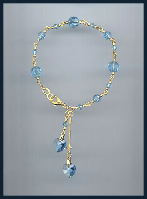 Aquamarine Heart Bracelet