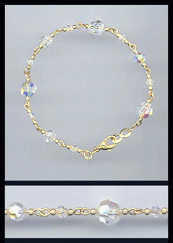 Gold Aurora Borealis Crystal Bracelet