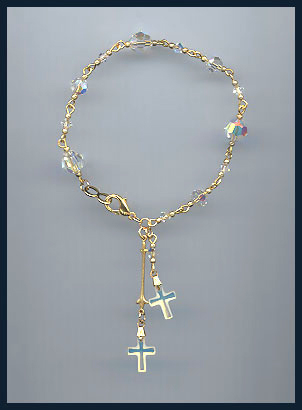 Aurora Borealis Cross Bracelet