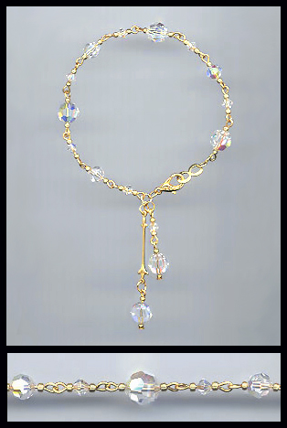 Gold Swarovski Aurora Borealis Crystal Bracelet