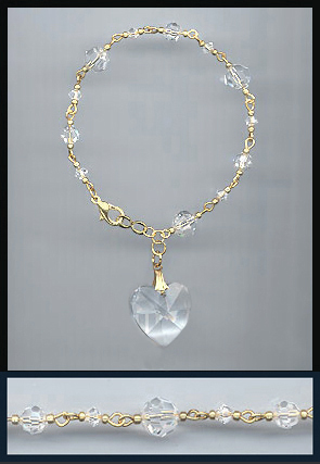 Large Crystal Heart Bracelet