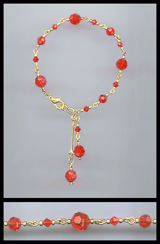 Gold Swarovski Hyacinth Orange Crystal Bracelet