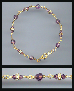 Amethyst Purple Swarovski Crystal Bracelet