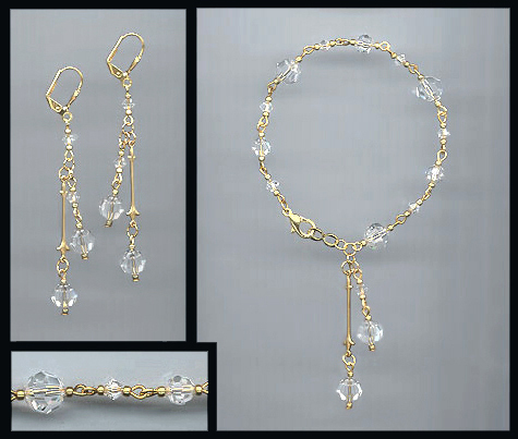 Clear Double Crystal Bracelet Set