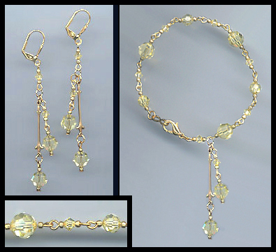 Jonquil Yellow Double Crystal Bracelet Set