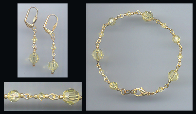 Swarovski Jonquil Crystal Bracelet Earring Set