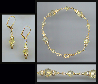 Jonquil Yellow Crystal Bracelet Set
