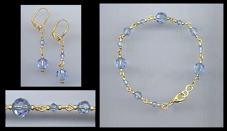 Swarovski Light Blue Bracelet Set