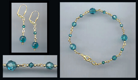 Swarovski Blue Zircon Bracelet Set