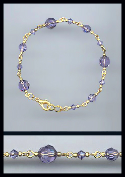 Gold Tanzanite Purple Crystal Bracelet