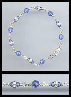 Delicate Sapphire Blue Crystal Bracelet