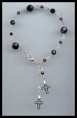 Swarovski Black Crystal Cross Bracelet