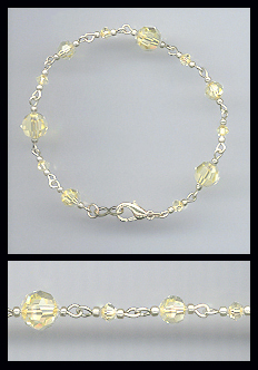 Silver Jonquil Yellow Crystal Bracelet