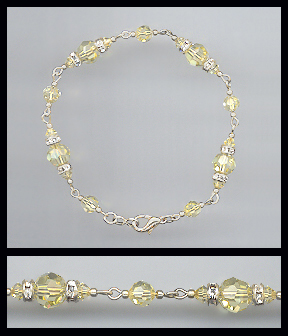 Silver Jonquil Yellow Crystal Bracelet