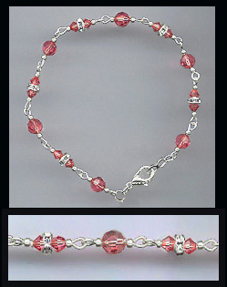 Coral Sunset Crystal Bracelet Earrings Set