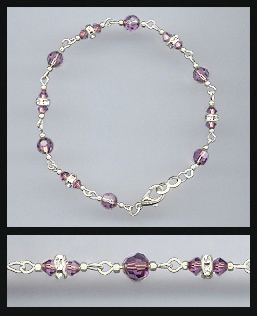 Delicate Amethyst Purple Crystal Bracelet