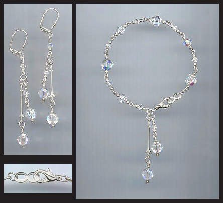 Aurora Borealis Crystal Bracelet Earring Set