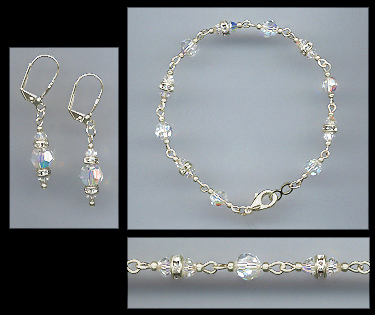 Aurora Crystal Bracelet Earrings Set