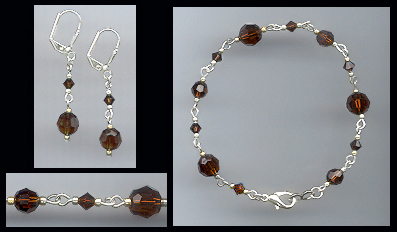 Swarovski Mocca Brown Bracelet Set