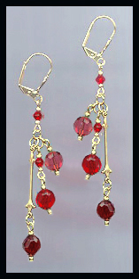 Swarovski Light Siam Red Earrings