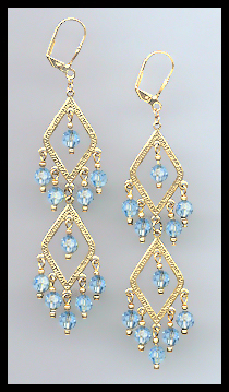 Swarovski Aquamarine Crystal Earrings