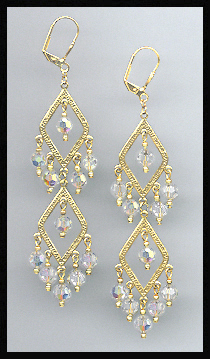 Swarovski Aurora Borealis Crystal Earrings