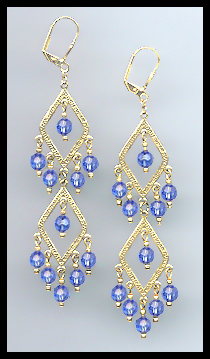Swarovski Sapphire Blue Crystal Earrings