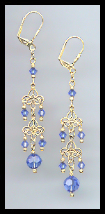 Sapphire Blue Crystal Earrings
