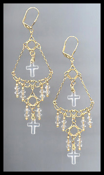 Crystal Cross Earrings