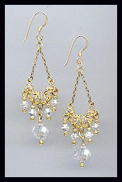 Vintage Style Clear Crystal Earrings