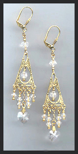 Clear Swarovski Heart Earrings
