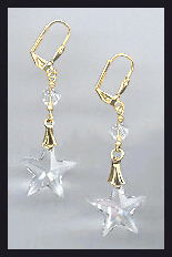 Swarovski Clear Crystal Star Earrings