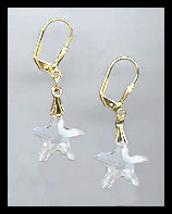 Clear Crystal Sea Star Earrings