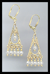 Clear Crystal Deco Style Earrings