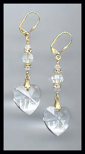 Swarovski Clear Heart Earrings