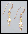 Mini Gold Clear Crystal Rondelle Earrings