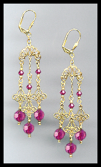 Fuchsia Pink Chandelier Earrings