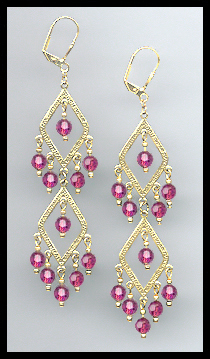 Swarovski Fuchsia Pink Crystal Earrings