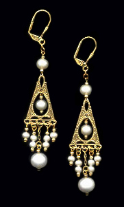 Deco Style Freshwater Pearl Earrings