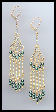 Swarovski Emerald Green Crystal Earrings