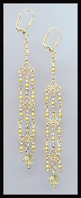 4" Crystal Chandelier Earrings Earrings