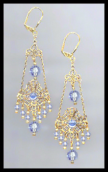Swarovski Light Blue Chandelier Earrings
