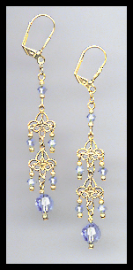 Light Blue Crystal Earrings