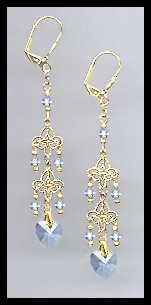 Light Blue Crystal Earrings