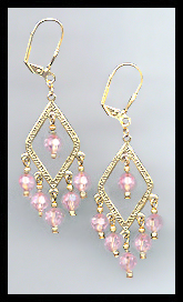 Light Pink Crystal Earrings