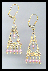 Light Pink Filigree Earrings