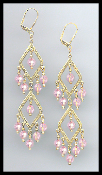 Swarovski Light Pink Crystal Earrings