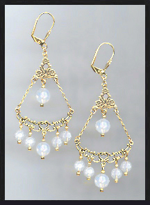 Opal White Crystal Earrings